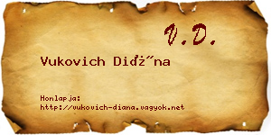 Vukovich Diána névjegykártya